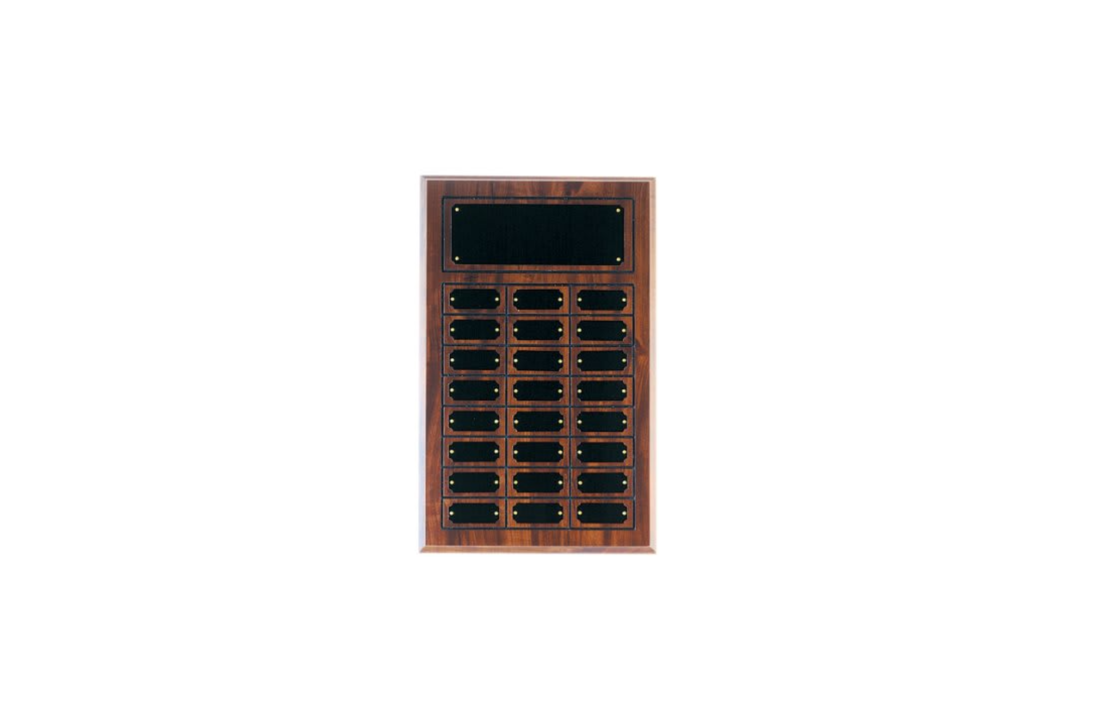 Cherry Finish Perpetual Plaque with 24 Plates