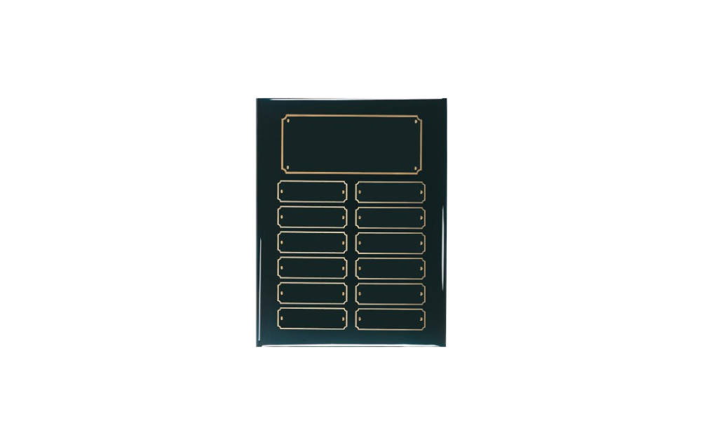 12 Plate Black Piano Finish Completed Perpetual Plaque