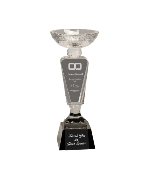 Clear Crystal Cup with Black Pedestal Base
