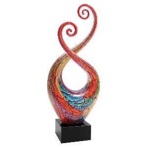 Multi-Color Twist Art Glass with Black Base