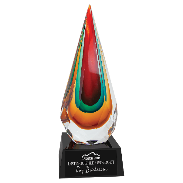 Faceted Rain Drop Art Glass