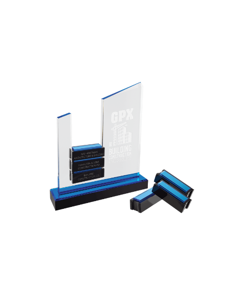 Blue Peak Slant Perpetual Impress Acrylic with 6 Blocks