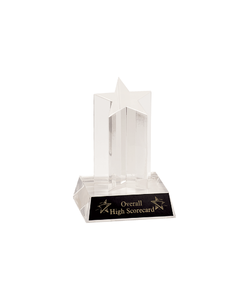Clear Single Star Column Acrylic with Clear Base