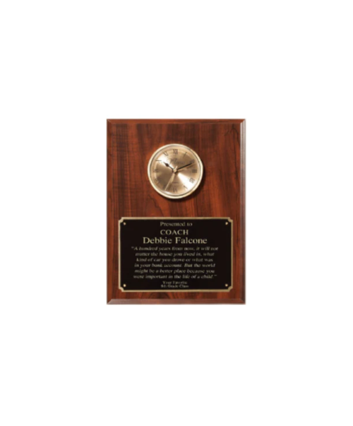 Cherry Finish Gold Clock 9" x 12"