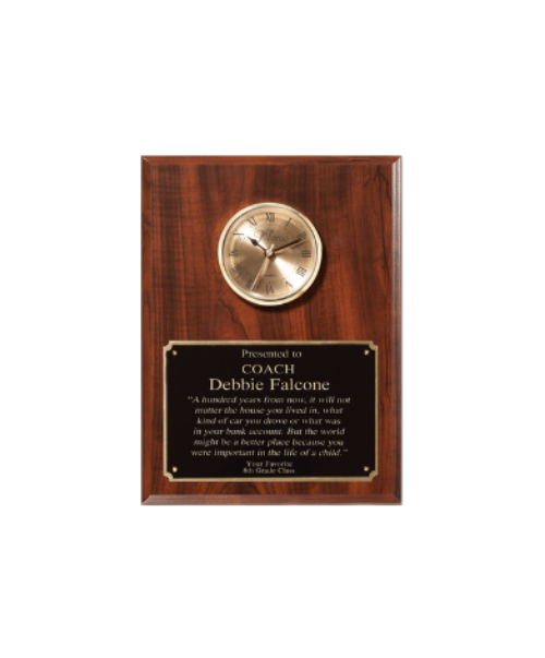 Cherry Finish Gold Clock 9" x 12"