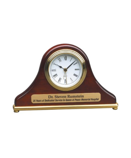 Rosewood Piano Finish Mantel Desk Clock