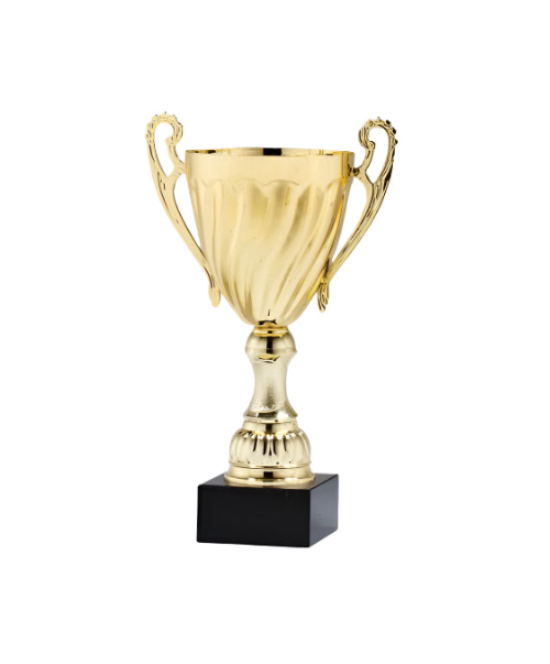 Assembled Gold or Silver Cup On Genuine Black Marble Base
