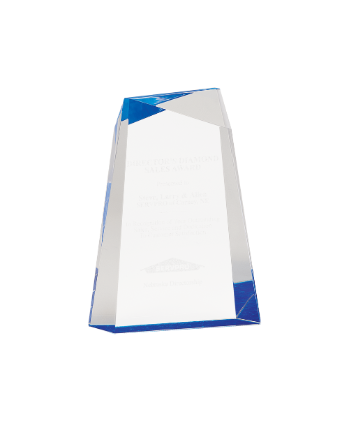 Blue/Gold Facet Wedge Acrylic