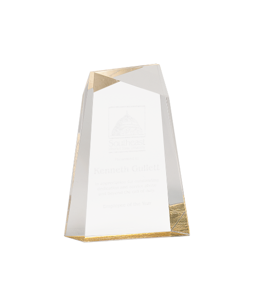 Blue/Gold Facet Wedge Acrylic